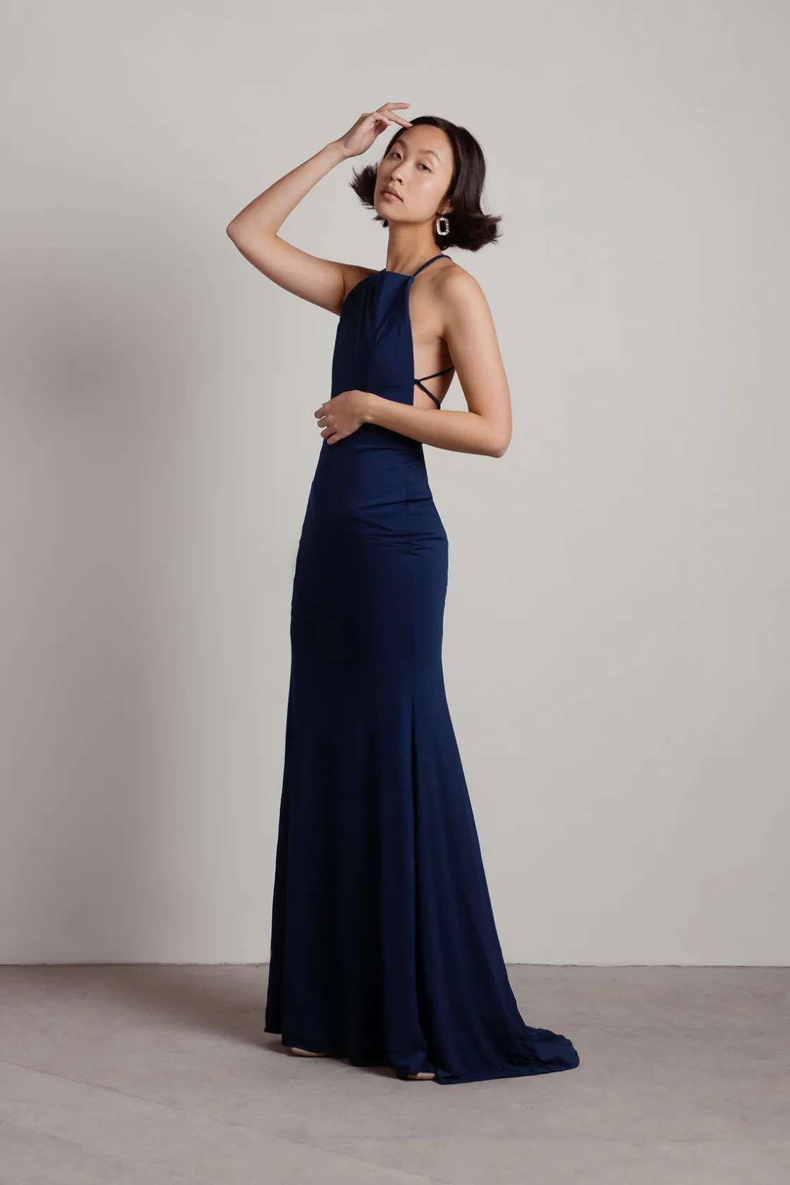 Tobi Another Night Out Halter Cross Back Maxi Dress - Magenta