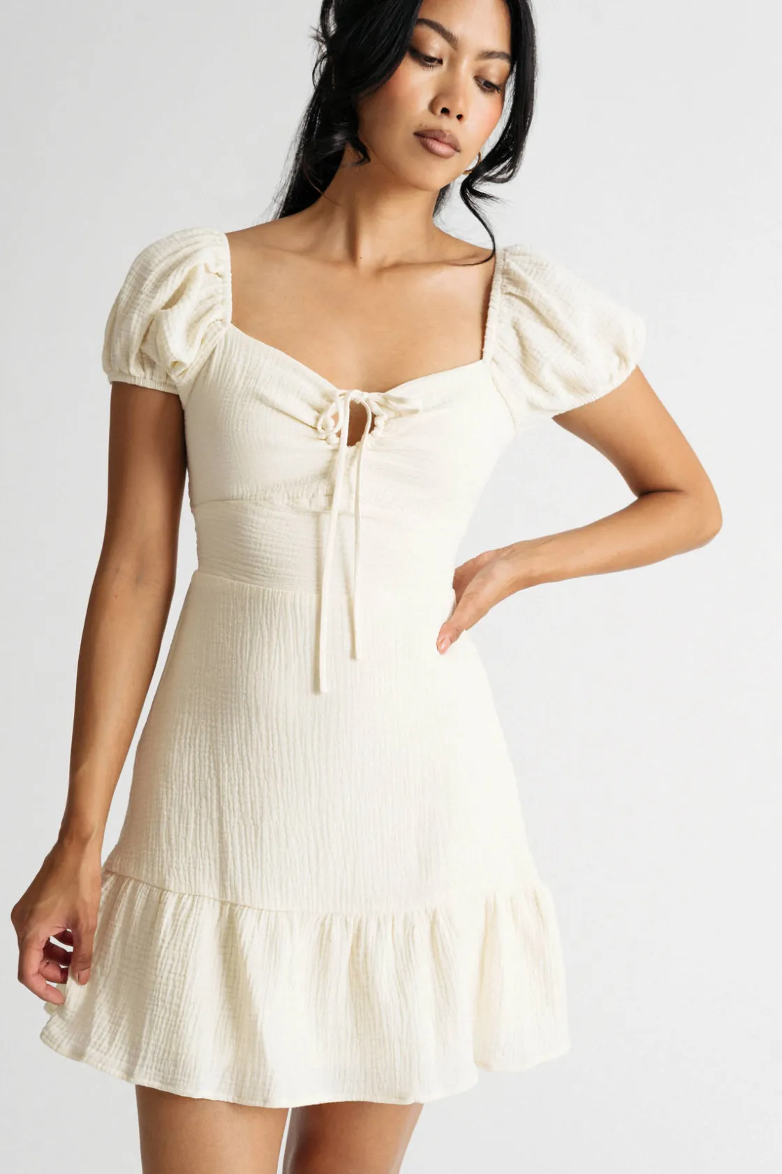 Tobi Another Way Sweetheart Keyhole Skater Mini Dress