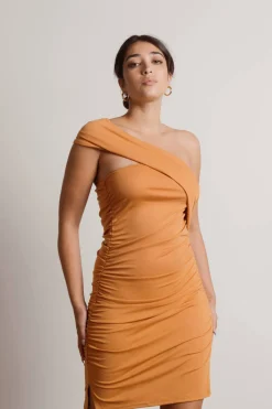 Tobi Anya One Shoulder Ruched Mini Dress -