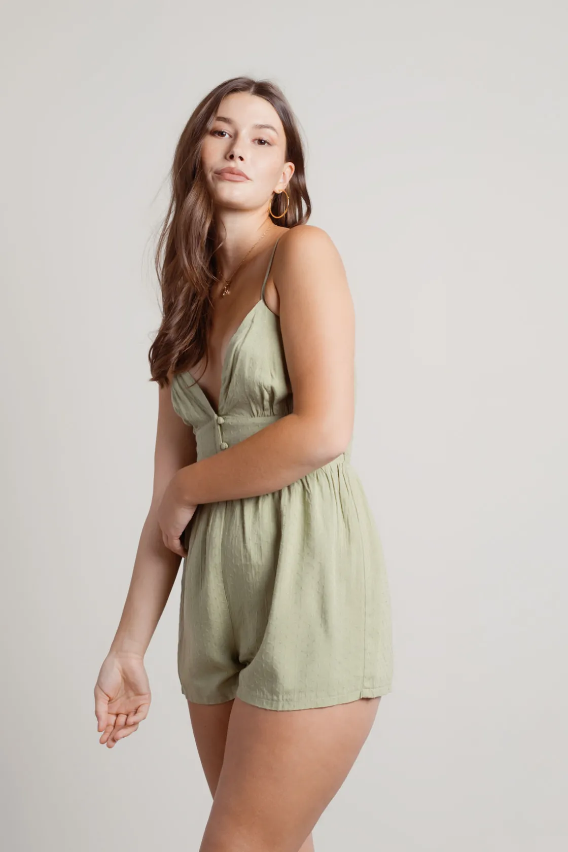 Tobi Anza Swiss Dot Romper -