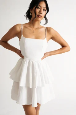 Tobi Aphrodite Tiered Ruffle Flared Skater Dress