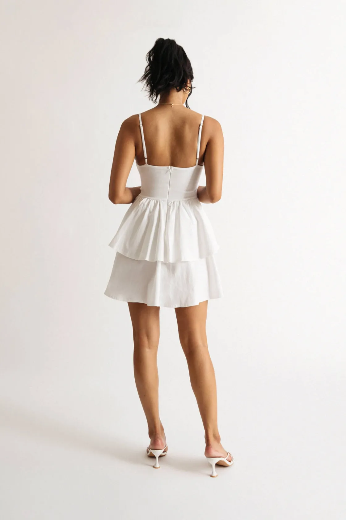 Tobi Aphrodite Tiered Ruffle Flared Skater Dress