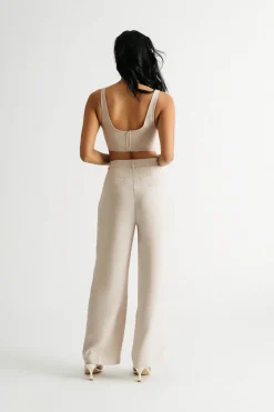 Tobi Archer Beige Wide Leg Pants