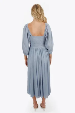 Tobi Ariadne Geri Dress Square Neck Smocked Midi Dress -