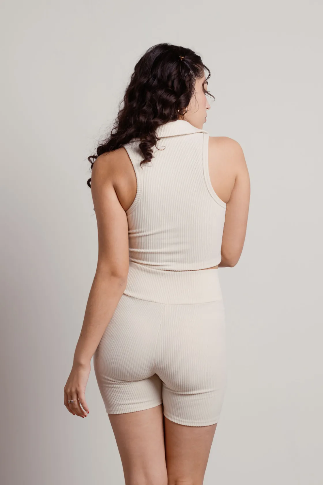 Tobi As One Does Ribbed Crop Top And Short Set -