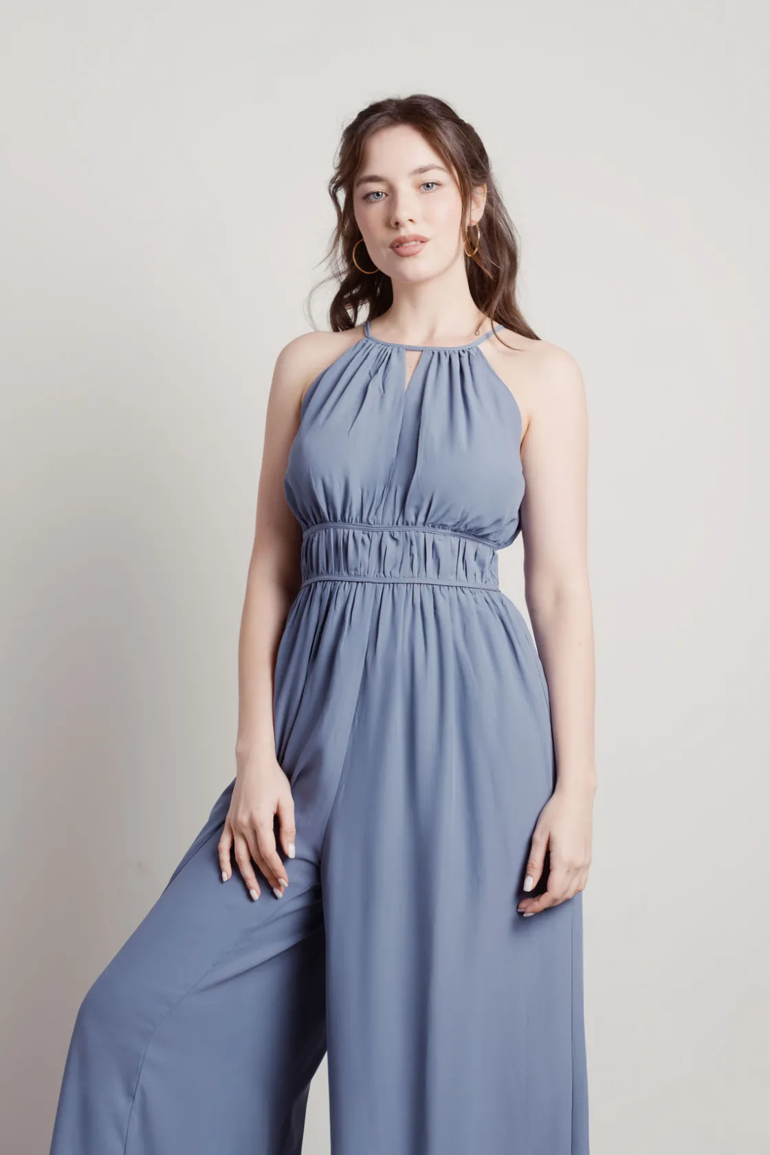 Tobi Ashlee Shirred Waist Jumpsuit -