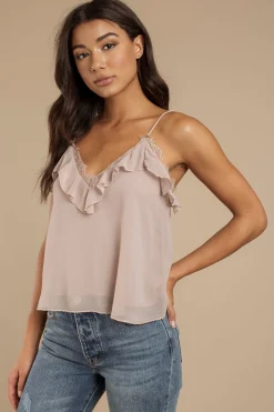Tobi Aster Chiffon Ruffle Cami