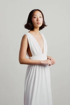 Tobi At My Best Deep V High Slit Maxi Dress