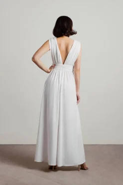 Tobi At My Best Deep V High Slit Maxi Dress