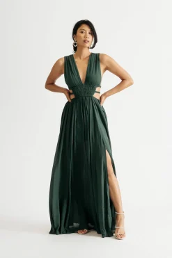 Tobi Athena Maxi Side Cutout Slit Maxi Dress