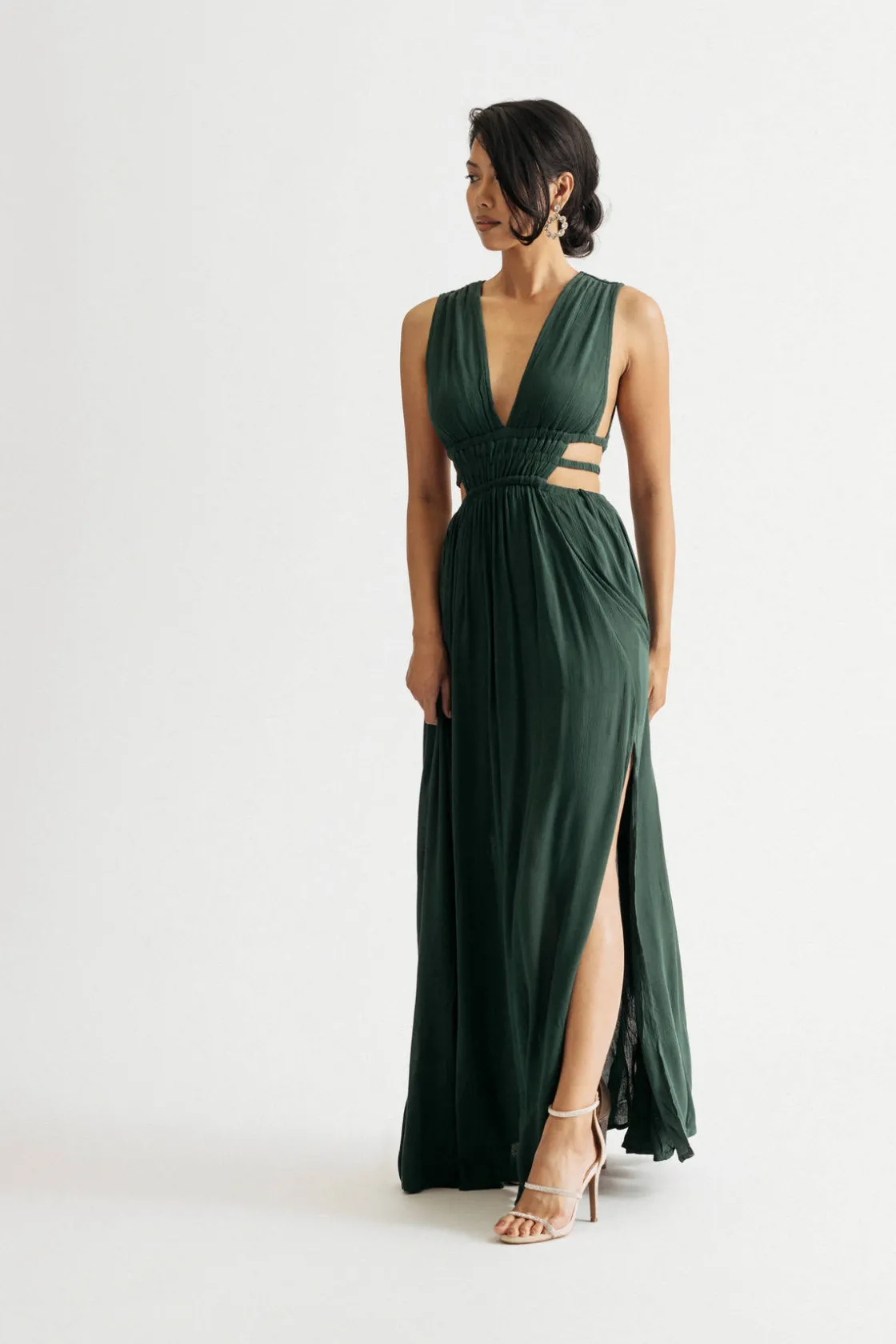 Tobi Athena Maxi Side Cutout Slit Maxi Dress