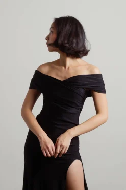 Tobi Aurora Divine Off Shoulder Slit Maxi Dress
