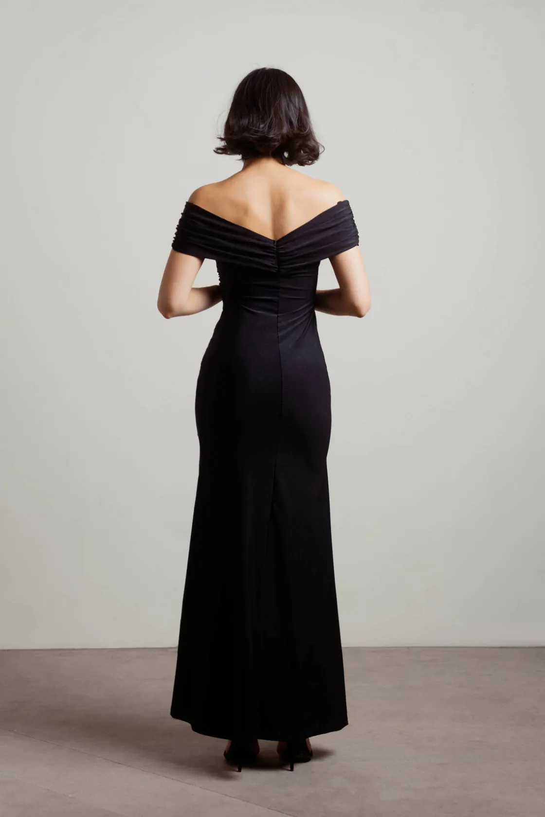Tobi Aurora Divine Off Shoulder Slit Maxi Dress