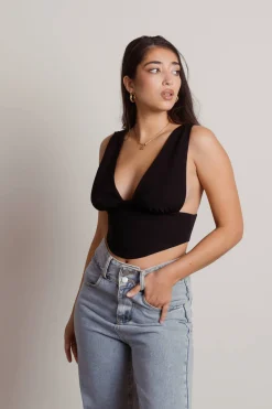Tobi Avery Bustier Top - Black