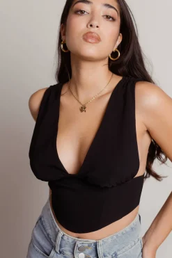 Tobi Avery Bustier Top - Black
