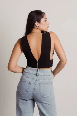 Tobi Avery Bustier Top - Black