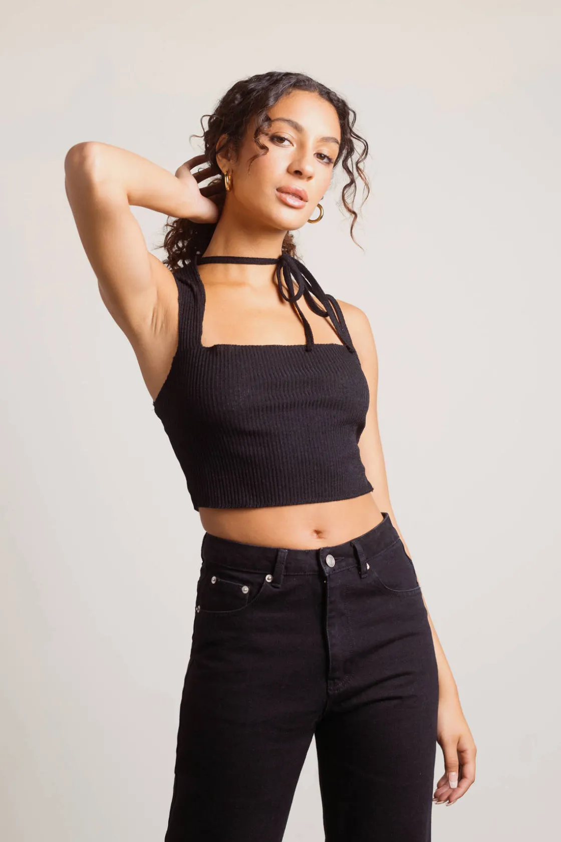 Tobi Bad Habit Crop Top - Grey