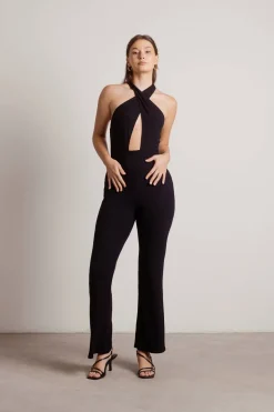 Tobi Ball Out Cross Halter Jumpsuit -