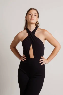 Tobi Ball Out Cross Halter Jumpsuit -
