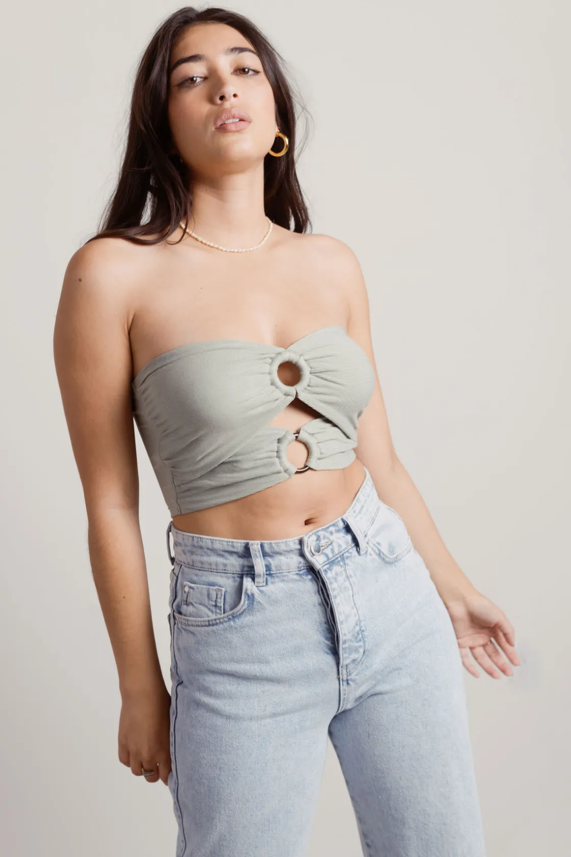 Tobi Bandits Crop Top - Sage
