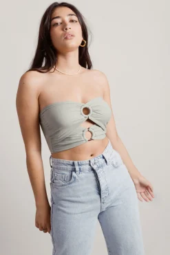 Tobi Bandits Crop Top - Sage