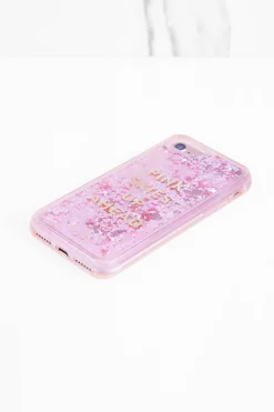 Tobi Ban.Do Pink Skies Up Ahead Glitter Iphone Case -