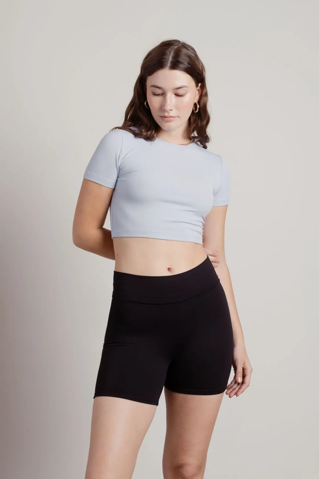 Tobi Be Essential Crop Top - Black
