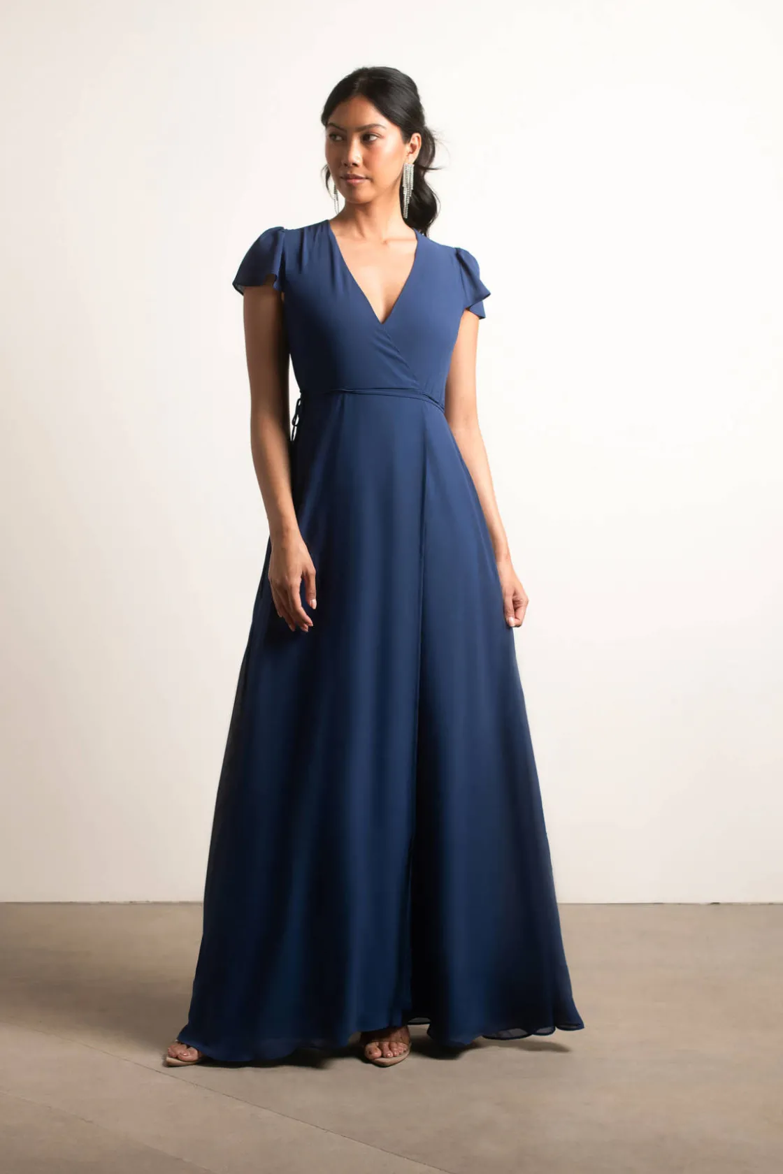 Tobi Be True Chiffon Wrap Maxi Dress - Ivory