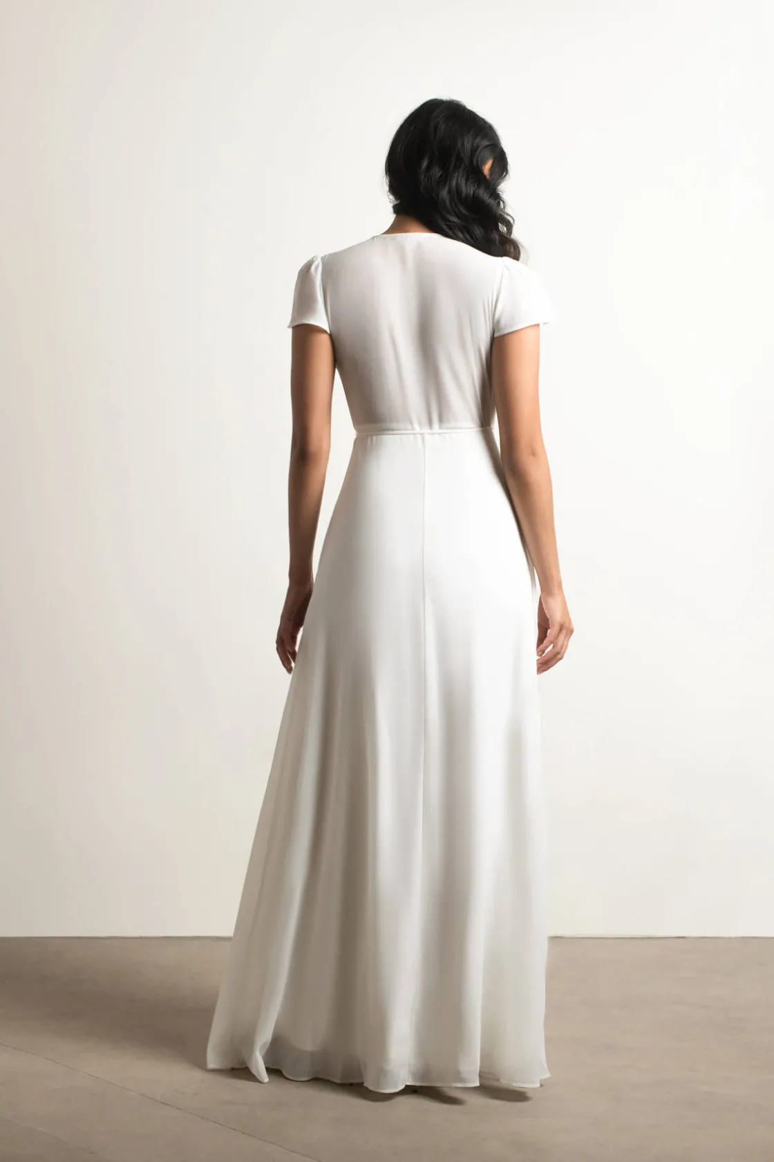 Tobi Be True Chiffon Wrap Maxi Dress - Ivory
