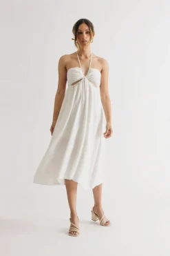 Tobi Beach Cabana Halter Midi Dress