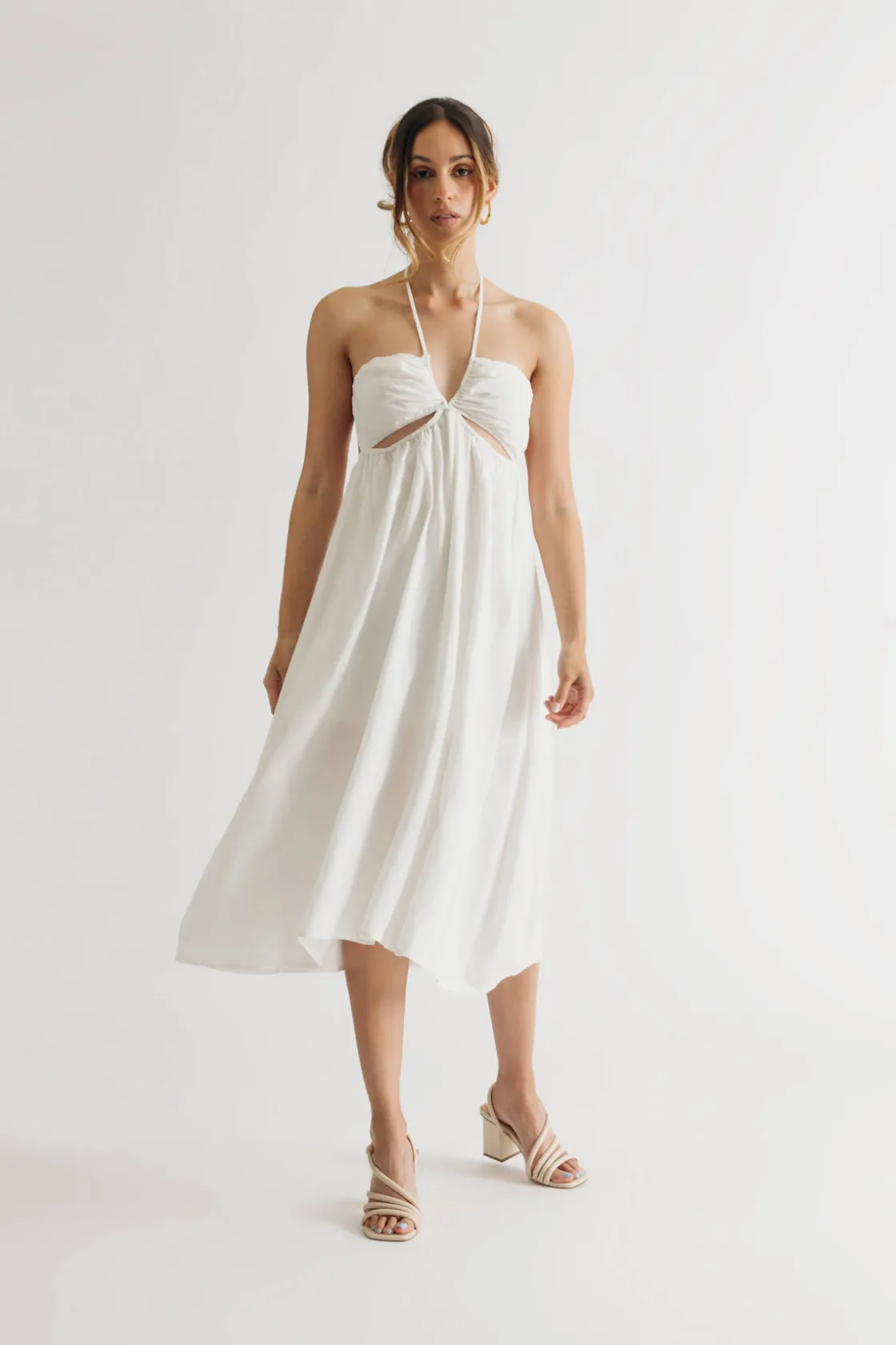 Tobi Beach Cabana Halter Midi Dress