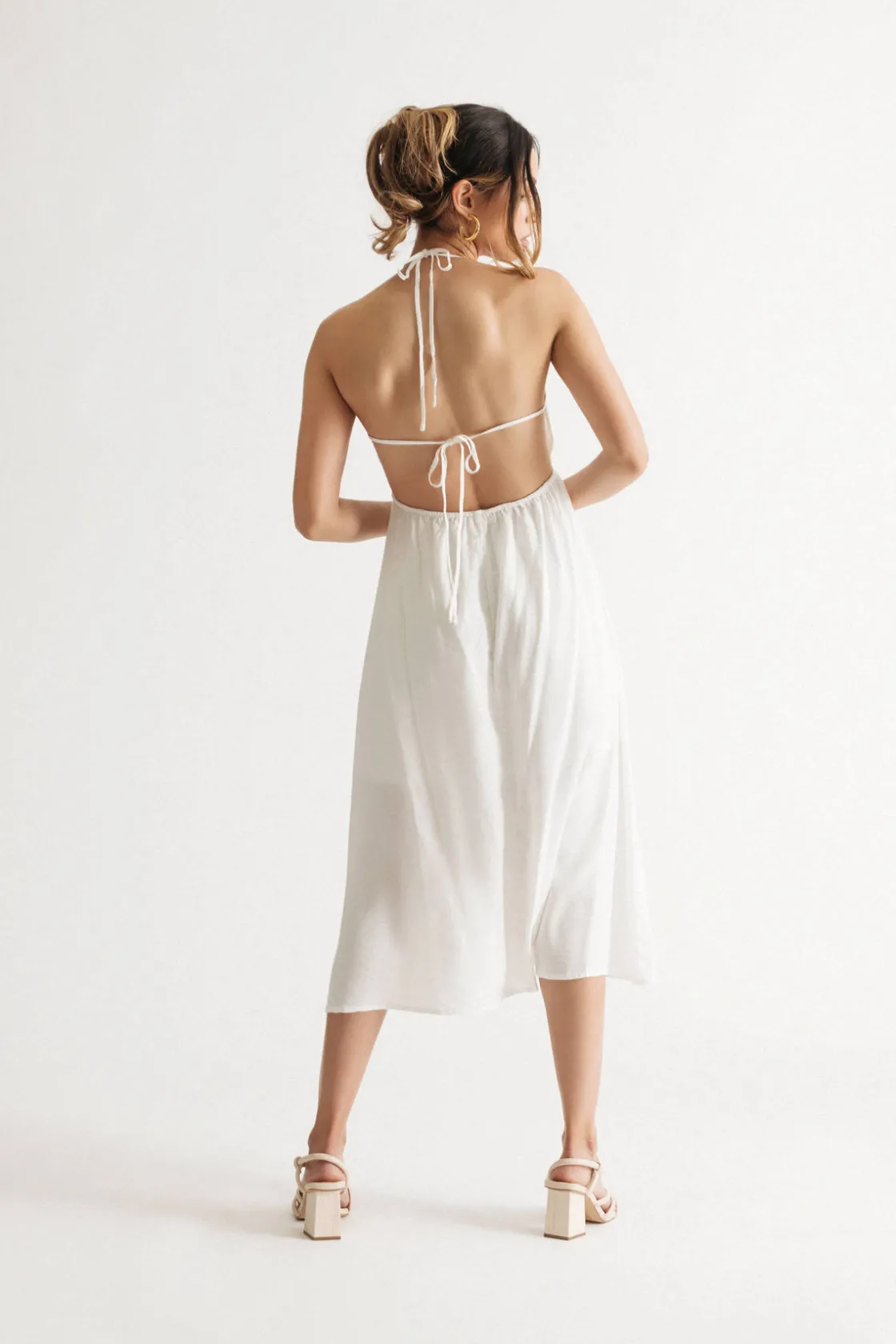 Tobi Beach Cabana Halter Midi Dress