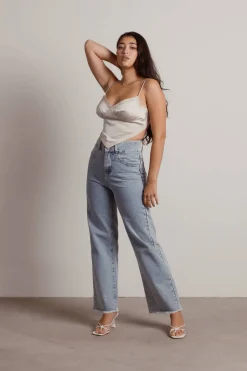 Tobi Behind Her Eyes Crop Top - Champagne