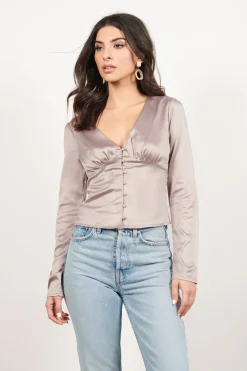 Tobi Believe Me Satin Blouse -
