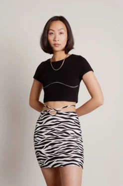 Tobi Blend In Cutout Mini Skirt -