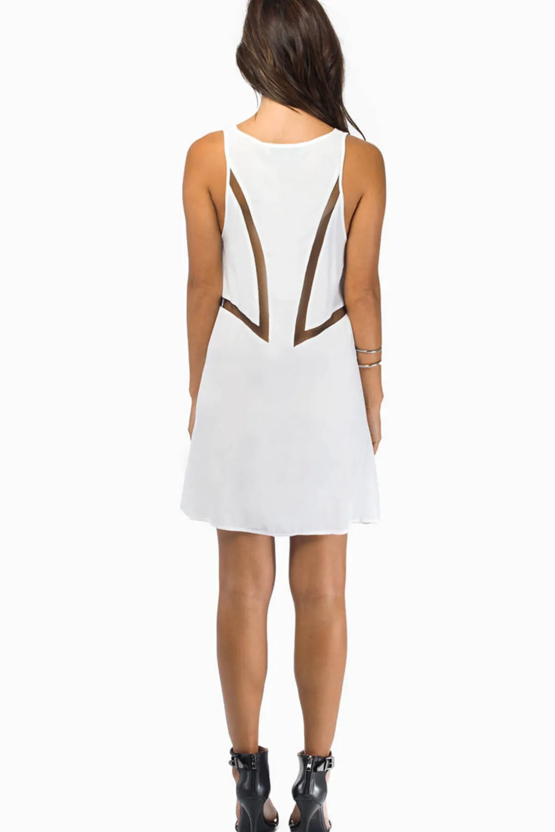 Tobi Bless'ed Are The Meek Fine Lines Cutout Mesh Mini Dress -