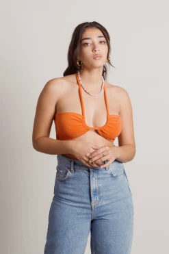 Tobi Blinding Lights Bandeau Top - Orange