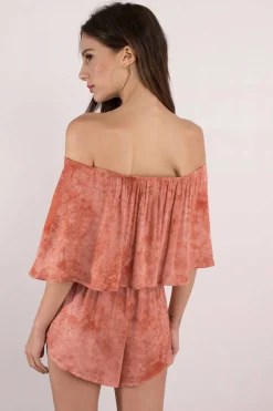 Tobi Blue Life Farrah Off The Shoulder Romper -