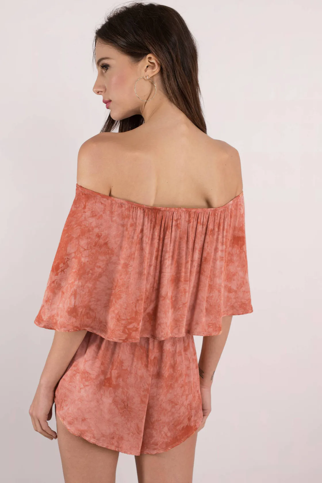 Tobi Blue Life Farrah Off The Shoulder Romper -