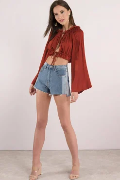 Tobi Blue Life Tropicana Crop Top -