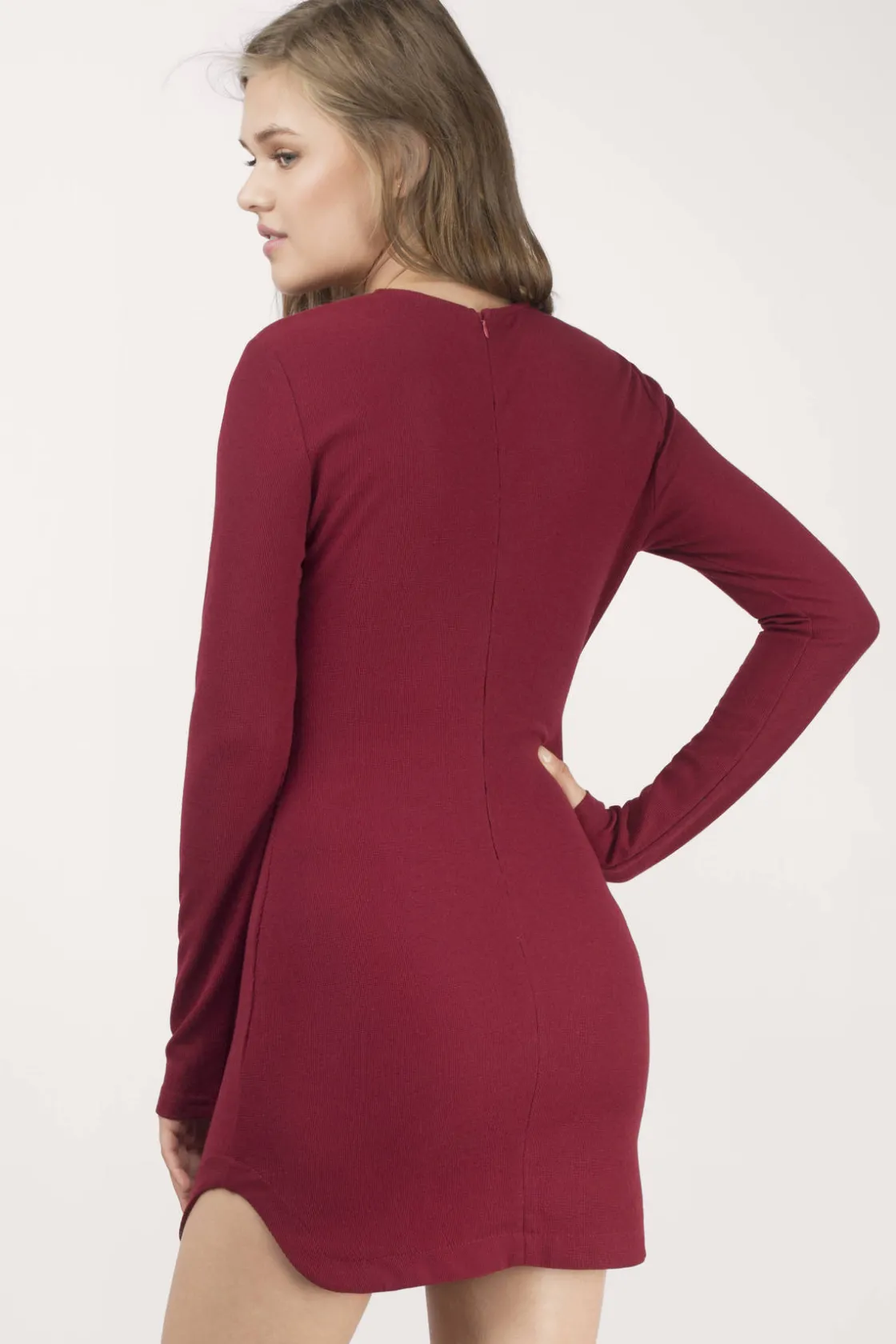 Tobi Bonnie Lace Up Bodycon Mini Dress -