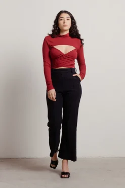 Tobi Born Again Crop Top - Burgundy