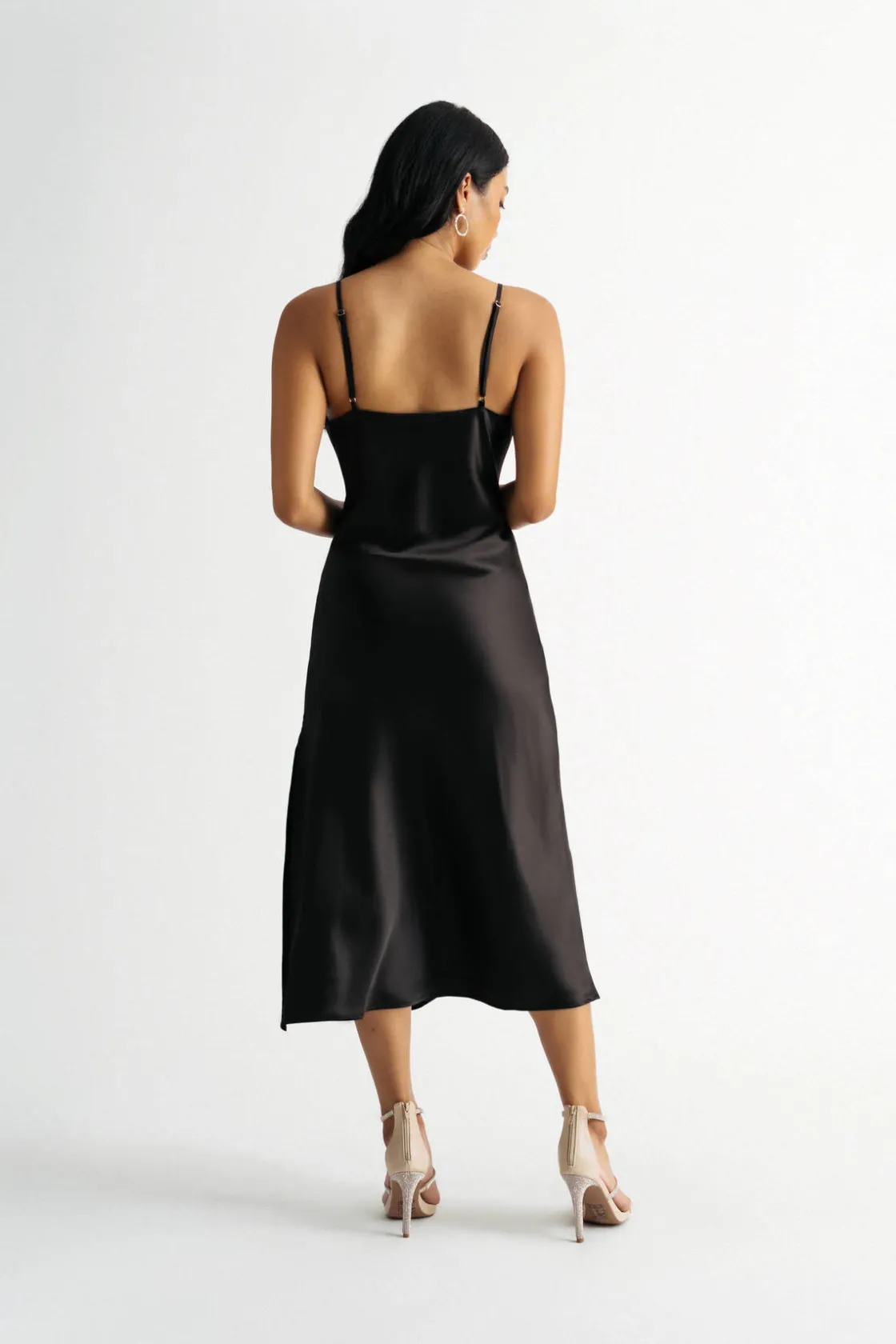 Tobi Bri Wine Cowl Neck Midi Dress