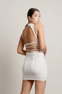 Tobi Brianna Open Back Bodycon Mini Dress - Black