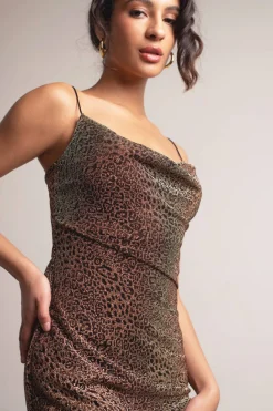 Tobi Brielle Cowl Neck Bodycon Mini Dress -