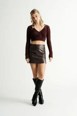 Tobi Brit Sweater Cardigan - Brown