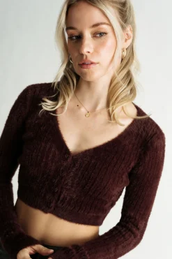Tobi Brit Sweater Cardigan - Brown