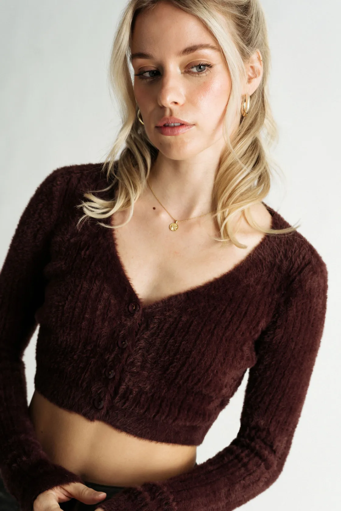 Tobi Brit Sweater Cardigan - Brown