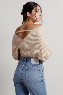 Tobi Caelan Ribbed Knit Sweater - Cream