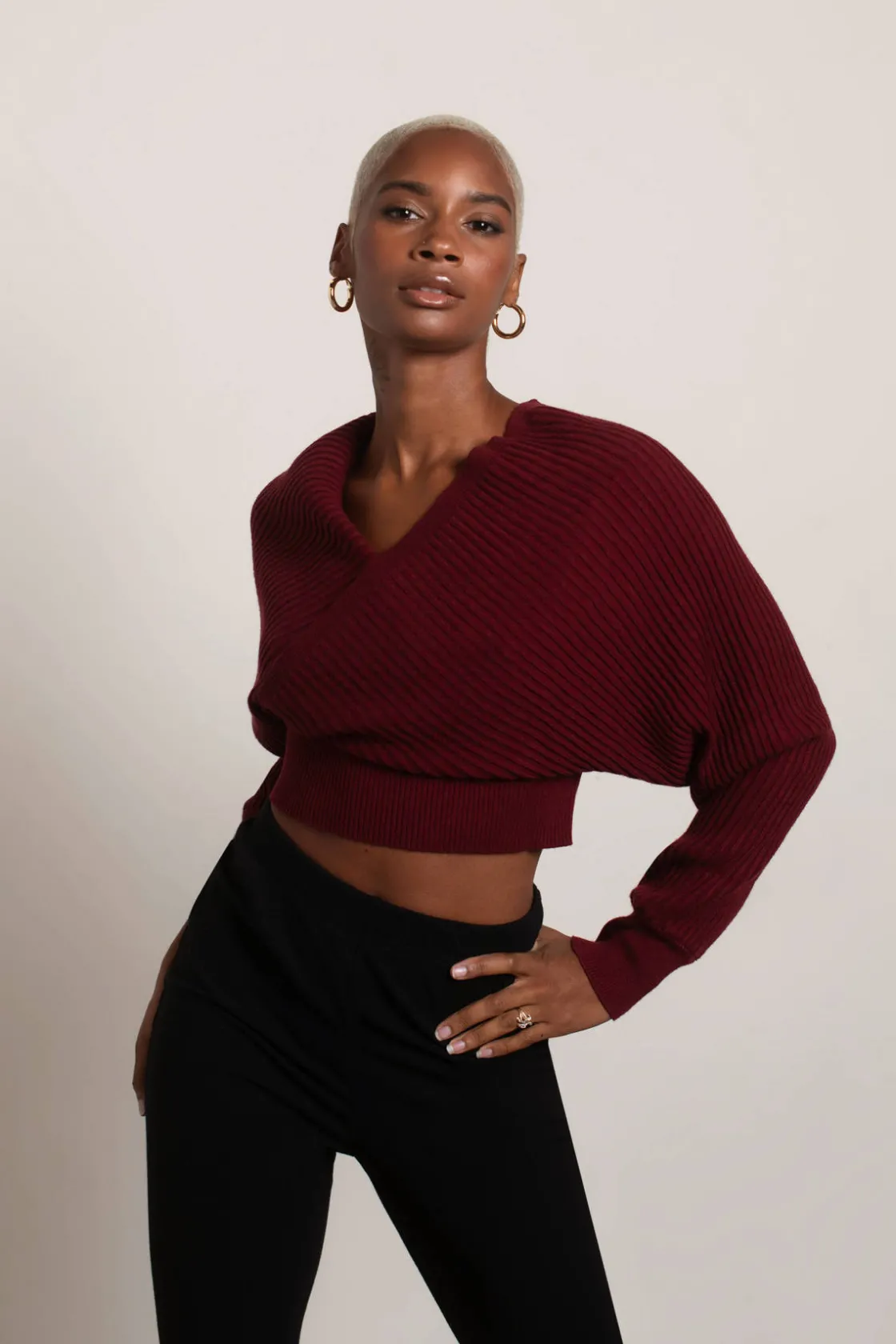 Tobi Caelan Ribbed Knit Sweater - Cream